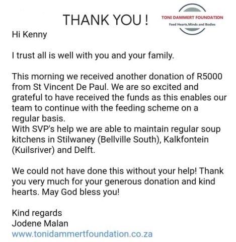 Thank You From Tony Dammert Foundation Thank You From Tony Dammert Foundation