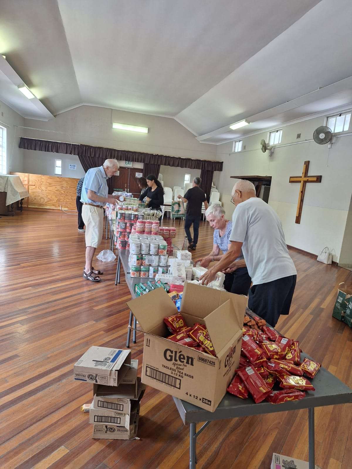 SVP members sorting goods and packing